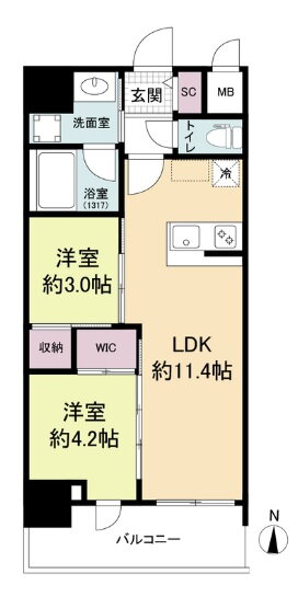 セレニテフラン梅田 4階 2LDK 賃貸物件詳細