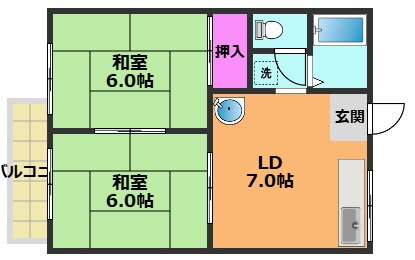 大阪府高槻市富田町６ 富田駅 2DK アパート 賃貸物件詳細