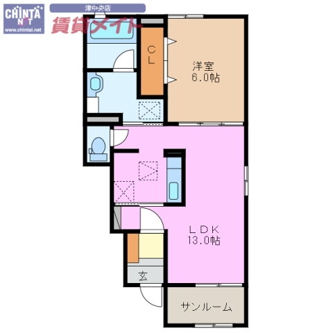 三重県津市上浜町２ 津駅 1LDK アパート 賃貸物件詳細