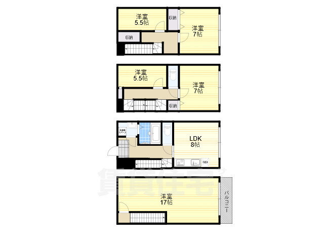 大阪府大阪市北区天神橋８ 天神橋筋六丁目駅 5LDK 一戸建て 賃貸物件詳細
