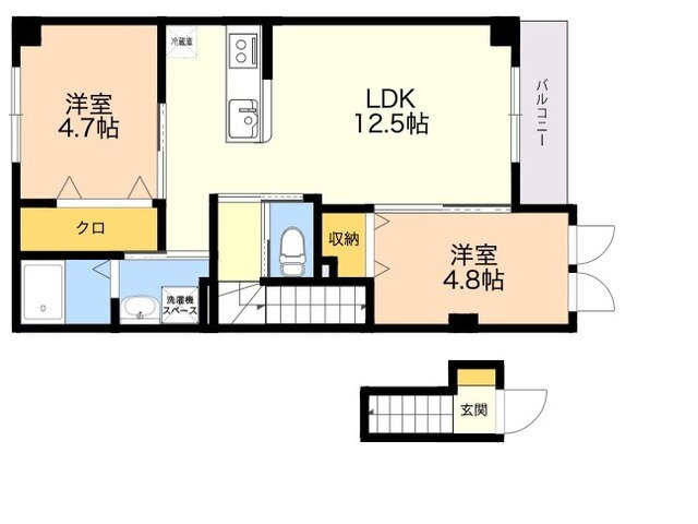 福岡県福岡市西区生の松原２ 下山門駅 2LDK アパート 賃貸物件詳細