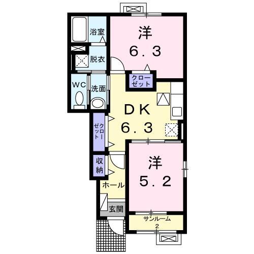 富山県富山市藤木 2DK アパート 賃貸物件詳細