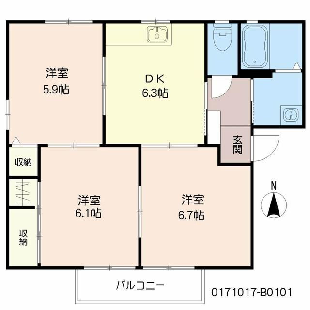 福岡県築上郡吉富町大字広津 吉富駅 3DK アパート 賃貸物件詳細
