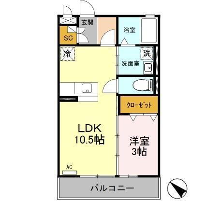 栃木県足利市田中町 足利市駅 1LDK アパート 賃貸物件詳細