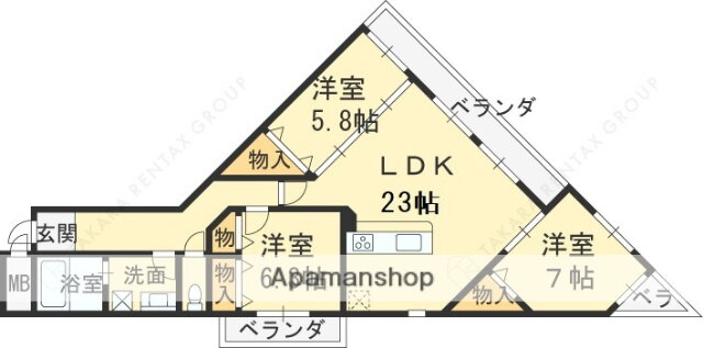 兵庫県西宮市苦楽園三番町 夙川駅 3LDK マンション 賃貸物件詳細
