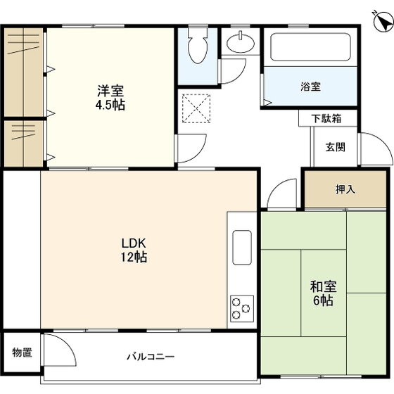 たまプラーザ団地　４－５棟 2階 2LDK 賃貸物件詳細