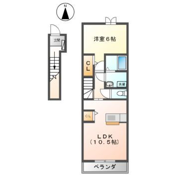 愛知県稲沢市下津穂所２ 稲沢駅 1LDK アパート 賃貸物件詳細