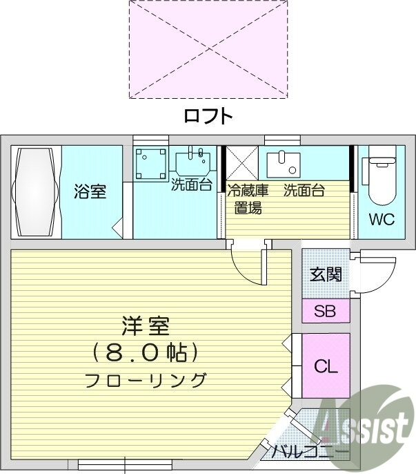 グリーンリーブス五橋 2階 1K 賃貸物件詳細