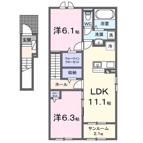 福井県大野市神明町 越前大野駅 2LDK アパート 賃貸物件詳細