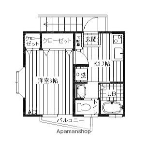 ラカサデ上町 2階 1K 賃貸物件詳細