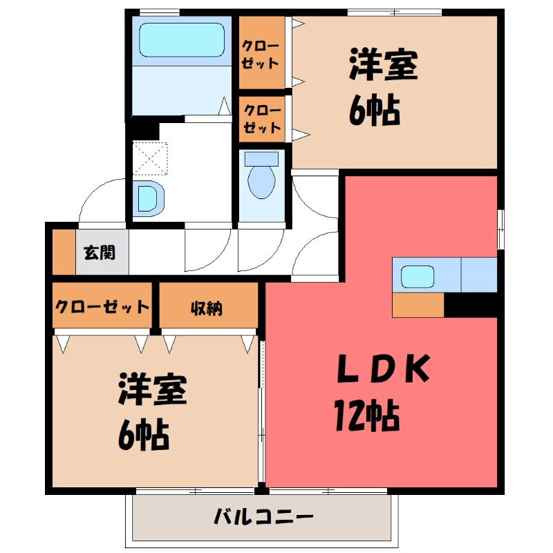 茨城県古河市上辺見 古河駅 2LDK アパート 賃貸物件詳細