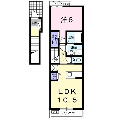 ベルメゾン大滝 2階 1LDK 賃貸物件詳細