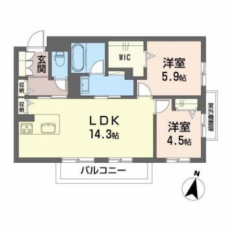 ジェンティーレ伍番館 3階 2LDK 賃貸物件詳細