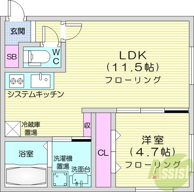 北海道札幌市東区北十九条東１６ 環状通東駅 1LDK マンション 賃貸物件詳細