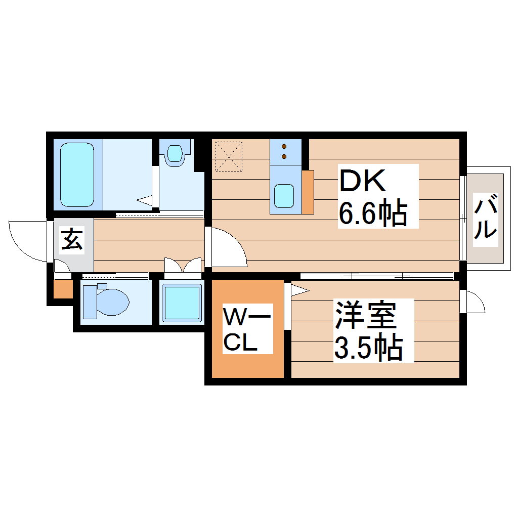 シェルテ河原町Ｂ 1階 1DK 賃貸物件詳細