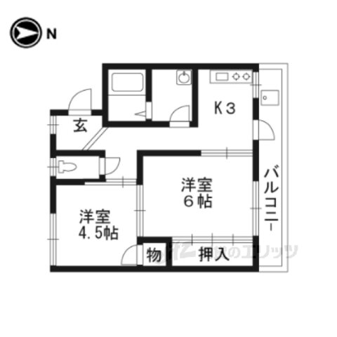 京都府京都市西京区川島松ノ木本町 桂駅 2K マンション 賃貸物件詳細