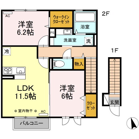 山形県東根市小林２ さくらんぼ東根駅 2LDK アパート 賃貸物件詳細