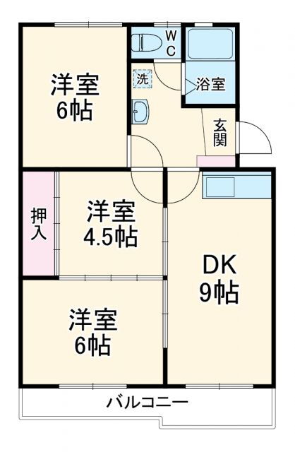 静岡県浜松市中央区和合町 曳馬駅 3DK マンション 賃貸物件詳細