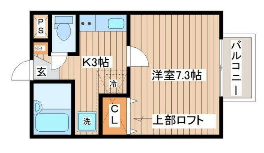 パセオプラシード雨宮 2階 1K 賃貸物件詳細