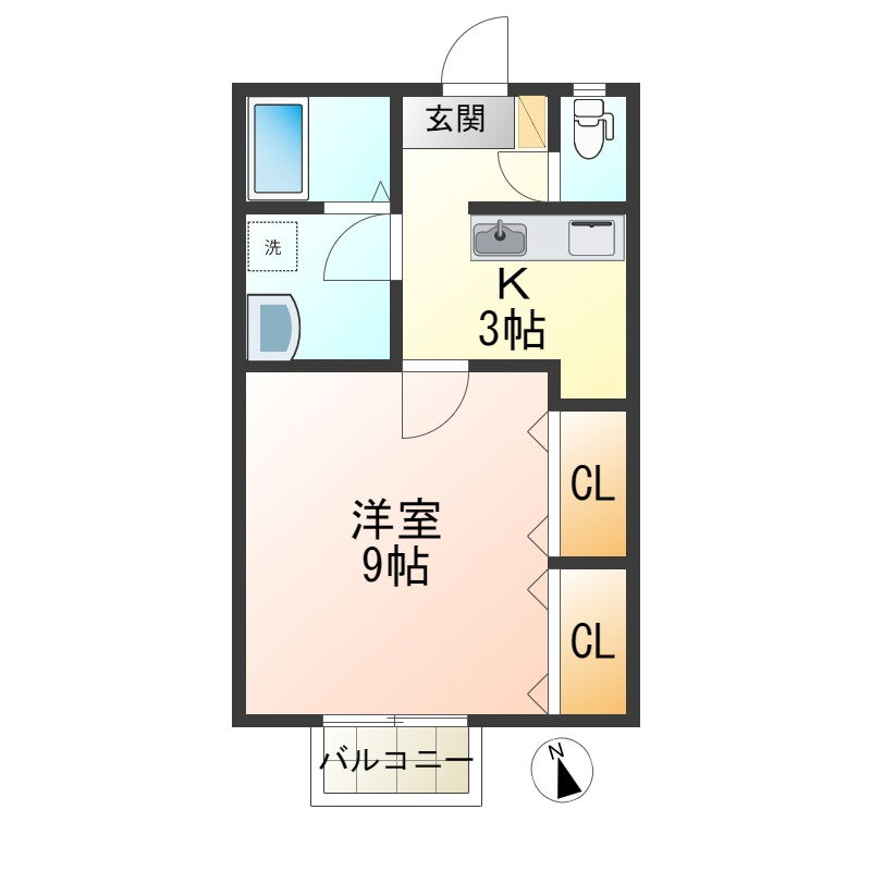 ライクタウン飯田Ａ 2階 1K 賃貸物件詳細