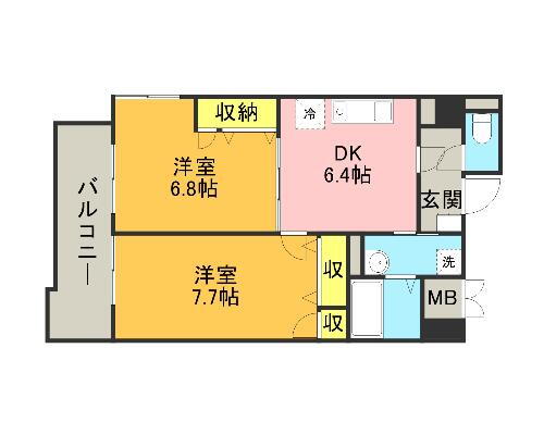 福岡県福岡市早良区高取２ 藤崎駅 2DK マンション 賃貸物件詳細