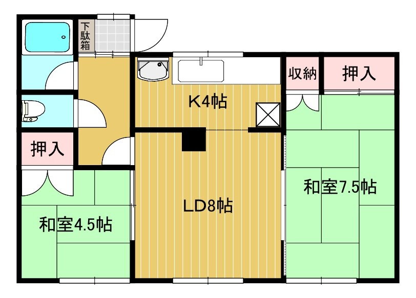 北海道北見市錦町 北見駅 2LDK アパート 賃貸物件詳細