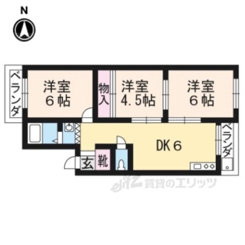 京都府城陽市枇杷庄西ノ口 富野荘駅 3DK マンション 賃貸物件詳細
