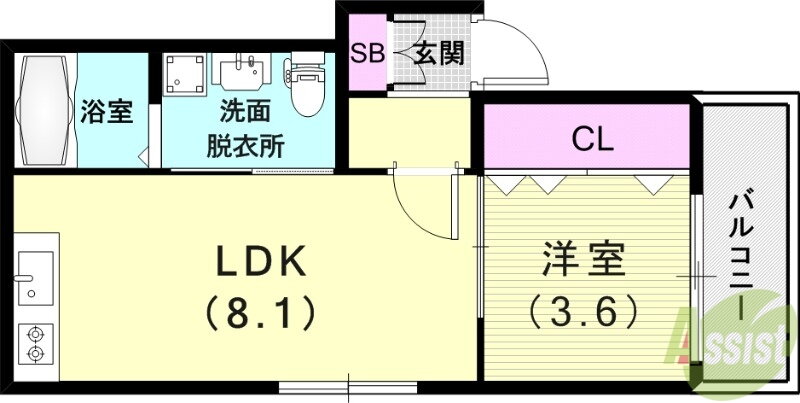 兵庫県神戸市中央区楠町８ 大倉山駅 1LDK アパート 賃貸物件詳細