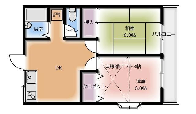 パークサイドＴＡＭＡ 2階 2DK 賃貸物件詳細