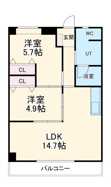 愛知県一宮市木曽川町黒田字城東 木曽川駅 2LDK マンション 賃貸物件詳細