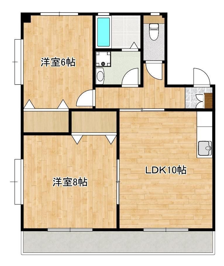 熊本県熊本市東区桜木４ 健軍町駅 2LDK アパート 賃貸物件詳細