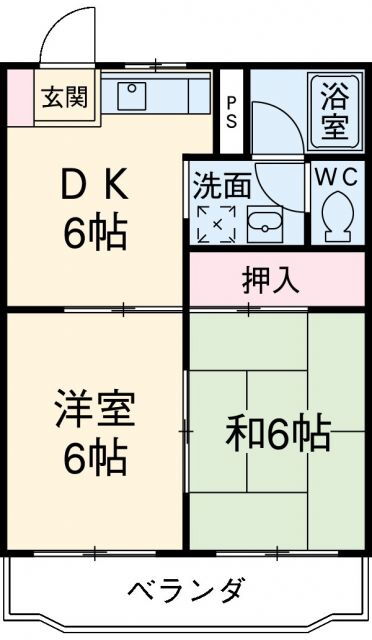 シャトー中川 2階 2DK 賃貸物件詳細