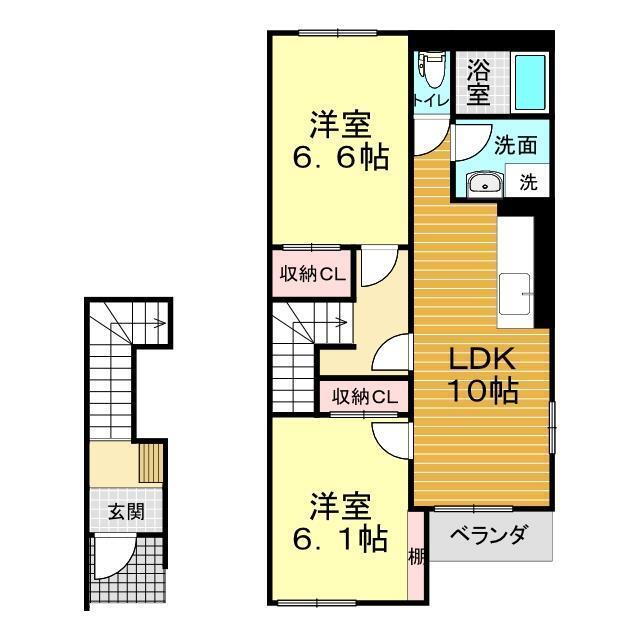 山口県下関市楠乃２ 新下関駅 2LDK アパート 賃貸物件詳細