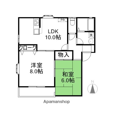 群馬県渋川市石原 渋川駅 2LDK アパート 賃貸物件詳細