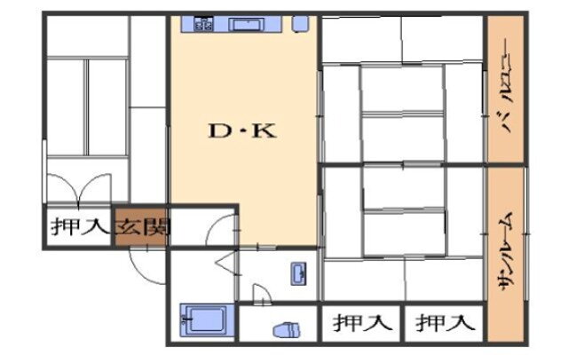 石川県金沢市北町乙 金沢駅 3DK アパート 賃貸物件詳細