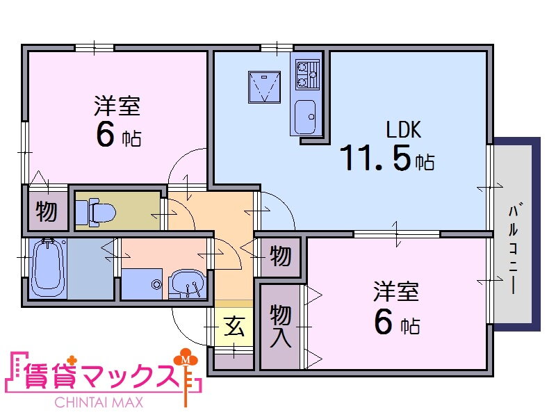 奈良県御所市大字元町 近鉄御所駅 2LDK アパート 賃貸物件詳細