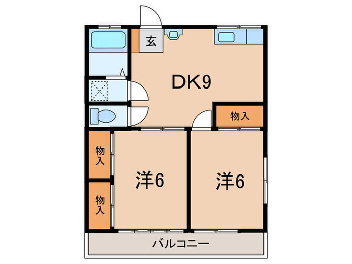 コーポ倉本Ａ 2階 2DK 賃貸物件詳細