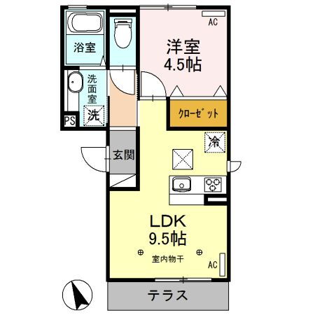 栃木県足利市鹿島町 山前駅 1LDK アパート 賃貸物件詳細