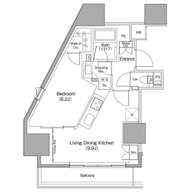 東京都港区六本木５ 麻布十番駅 1LDK マンション 賃貸物件詳細