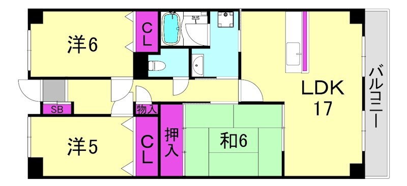 兵庫県西宮市里中町２ 鳴尾・武庫川女子大前駅 3LDK アパート 賃貸物件詳細