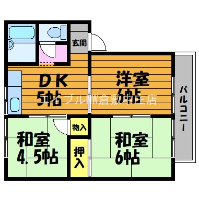岡山県倉敷市東富井 西富井駅 3DK アパート 賃貸物件詳細
