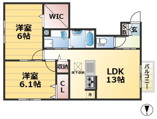 兵庫県神戸市長田区雲雀ヶ丘３ 鵯越駅 2LDK アパート 賃貸物件詳細