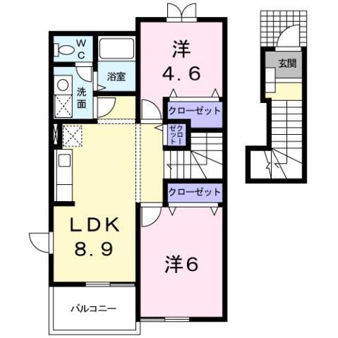 大分県別府市野田 亀川駅 2LDK アパート 賃貸物件詳細