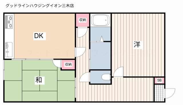 緑が丘町中１丁目アパート 2階 2LDK 賃貸物件詳細