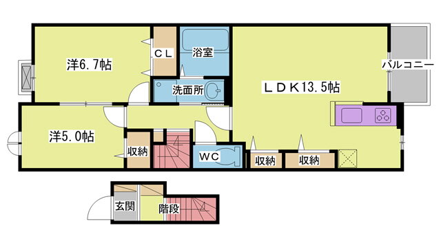兵庫県神戸市垂水区名谷町 垂水駅 2LDK アパート 賃貸物件詳細