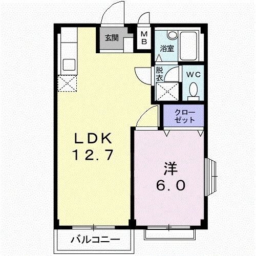 エルディムキムラ 2階 1LDK 賃貸物件詳細