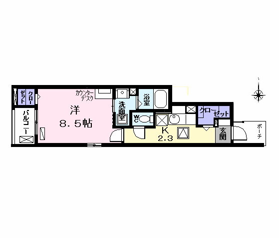 愛知県北名古屋市宇福寺天神 西春駅 1K アパート 賃貸物件詳細