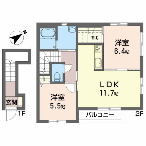 岩手県盛岡市みたけ４ 2LDK アパート 賃貸物件詳細