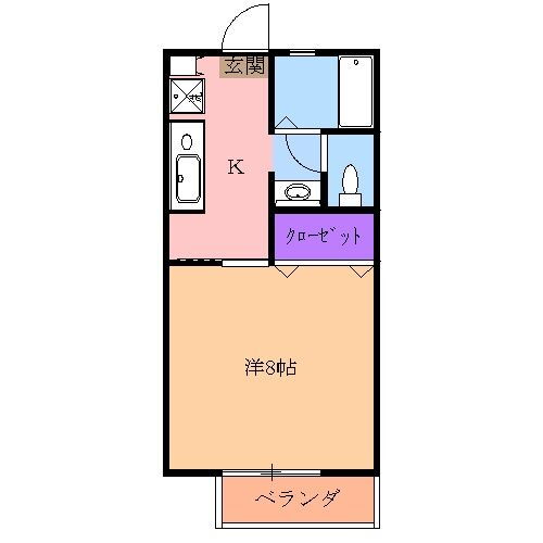 栃木県宇都宮市中戸祭町 宇都宮駅 1K アパート 賃貸物件詳細