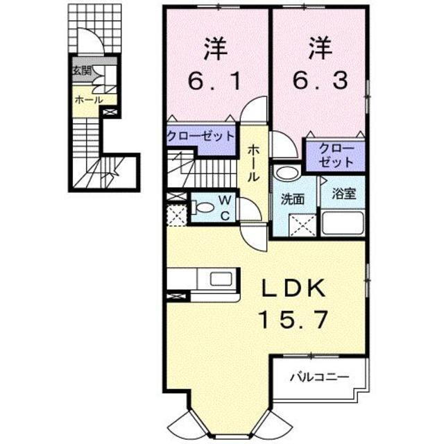 福岡県糟屋郡篠栗町大字尾仲 篠栗駅 2LDK アパート 賃貸物件詳細